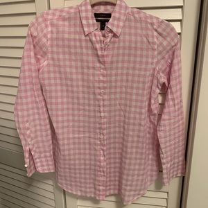JCrew Pink Gingham Button Down Size 00 Petite